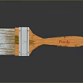 Purly Brand Paint Brush With Wooden Handle And Multi Colored Bristles