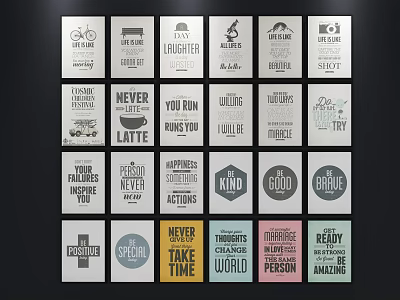 Inspirational Quote Wall Art With Various Motivational Phrases For Home Decor 3d model
