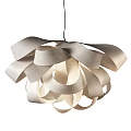 Modern Curved Paper Chandelier With Layered Design And Soft Light