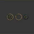 Circular Mechanical Gear Components with Metallic Rim and Blue Center Design