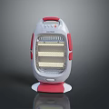 GREE Electric Heater With White Red Design Grid Heating Element And Red Handle 3d model