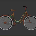 Colorful Vintage Bicycle Design With Orange Seat White Tires And Rear Rack