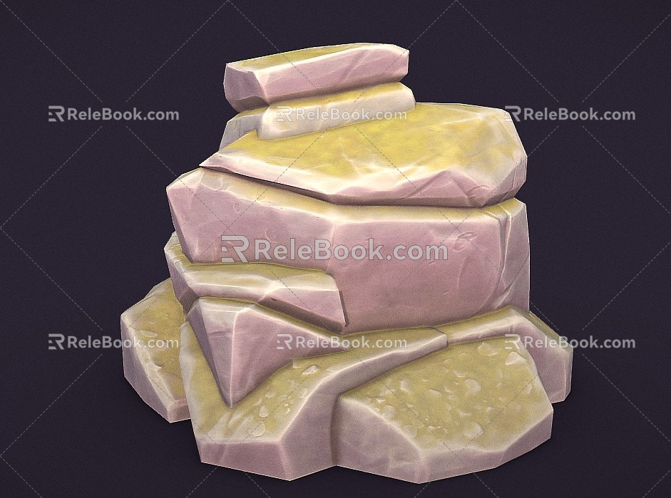 Stone Cartoon Stone Stylized Stone Hand-painted Stone Stone Block Big Stone 3d model