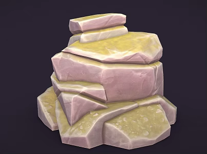 Stone Cartoon Stone Stylized Stone Hand-painted Stone Block Big Stone 3d model