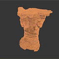 Layered Geological Scenic Component Model With Rough Textured Brown Orange Surface
