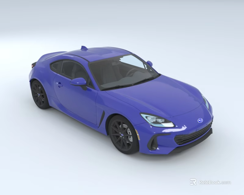 Blue Two Door Sports Car Featuring Sleek Exterior Design And Aerodynamic Body 3d model 