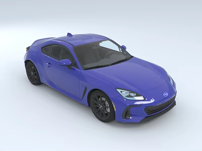 Blue Two Door Sports Car Featuring Sleek Exterior Design And Aerodynamic Body 3d model