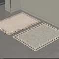Light Colored Square Rugs With Dark Border And Patterned Design For Home Interior 3d model