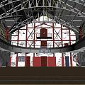 modern basketball hall 3d model