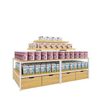 Mingchuang Nakajima Water Table Side Cabinet Shelf Supermarket Shelf Jewelry Store Toy Store Shelf Solar Panel Laminated Panel Headset 3d model