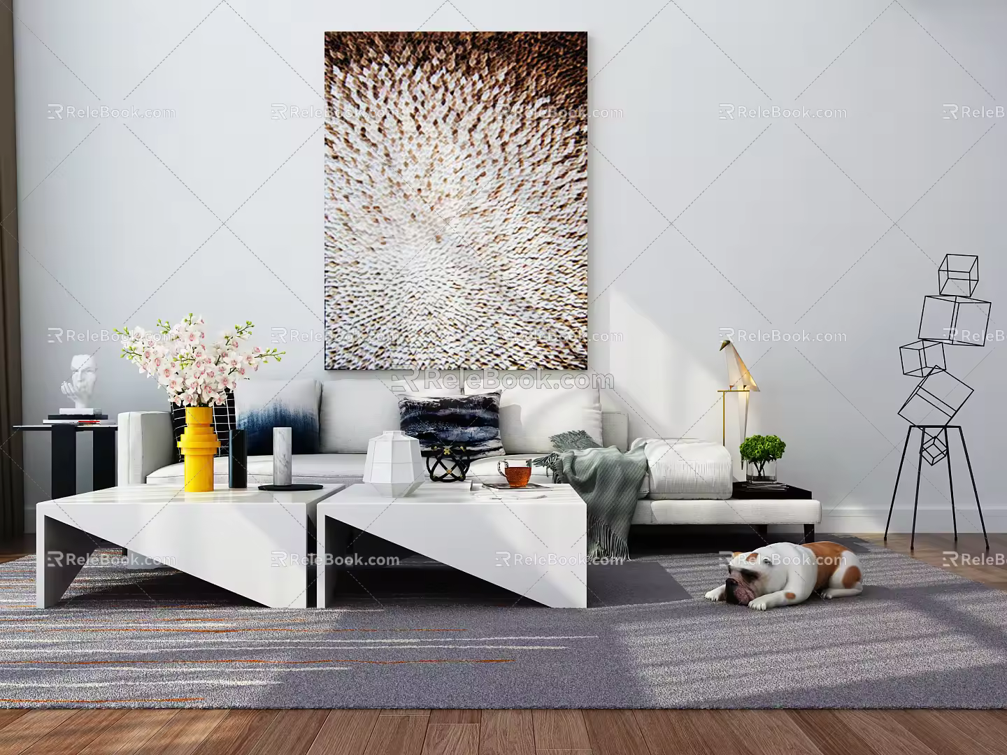 Modern Sofa Coffee Table Combination Sofa Combination 3d model