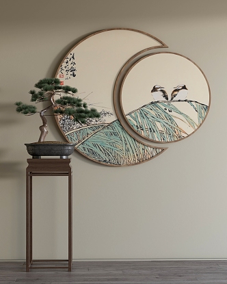 New Chinese Hanging Painting Decorative Painting 3d model