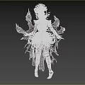Fantasy Game Movie Character With Elaborate Headdress Multiple Arms And Ornate Metallic Costume