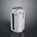 Cylindrical Electronic Device With Metal Casing Multiple Ports And Warning Label