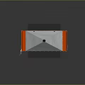 Orange Commercial Equipment With Silver Conical Top And Metal Frame On Wheels