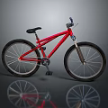 Red BMX Bike With Black Seat And Tires Silver Frame And Reflection On Ground