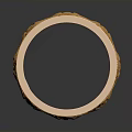 Golden Wide Band Carved Hollow Ring With Intricate Patterns And Shiny Surface