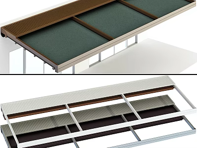 Modern Awning With Metal Frame And Polycarbonate Panels In Multiple Colors 3d model
