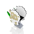 Cute Sheep Shaped Building Blocks With Green Leaf And Smiling Face Design 3d model