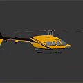 Yellow Helicopter With Red White Stripes For Space Mission On Black Background