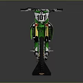 Green And White Dirt Bike With Number 101 High Suspension Off Road Tires