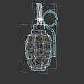 Military Green Hand Grenade 3D Model With Textured Surface Fuse And Safety Pin