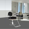 Modern Black Leisure Chair With Metal Frame Round Seat And Footrest