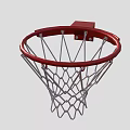 Basketball Hoop Sports Equipment With Red Rim White Net And Wall Mounted Design