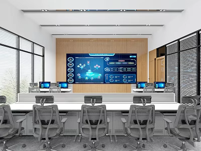 modern command center 3d model