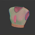 Pink Sleeveless Crop Top With V Neck Cutout Design And Braided Waistband