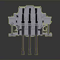 Mechanical Device Featuring Dual Barrels Black Square Parts And Spring Mechanism