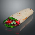 Healthy Fresh Wrap With Lettuce Tomato And Meat For Daily Meal