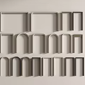 Metal Frames And Decorative Strips In Various Shapes Arranged On Light Background For Architectural Decor