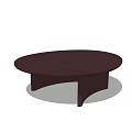 Modern Round Wooden Coffee Table With Curved Support Legs And Simple Design