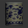 Traditional Chinese Blue And White Porcelain Brush Holder With Dragon Pattern And Decorative Designs