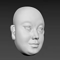 White Human Face Sculpture With Smooth Surface And Minimalist Design 3d model