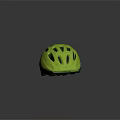Fluorescent Yellow Helmet with Multiple Ventilation Holes on Black Background