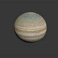 Jupiter Cosmic Landscape With Blue And Beige Striped Cloud Bands And Dark Surface Reflection 3d model