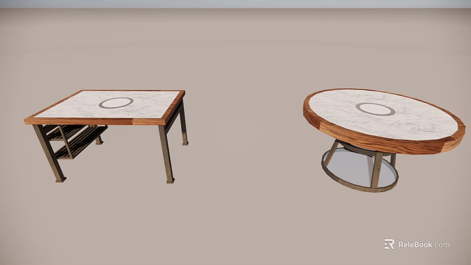 Modern Minimalist Dining Tables With Square Round Shapes Marble Tabletop And Metal Legs 3d model 
