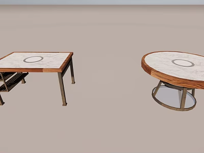 Modern Minimalist Dining Tables With Square Round Shapes Marble Tabletop And Metal Legs 3d model