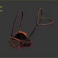 Black and Orange Sports Helmet With Mesh Design And Adjustable Straps