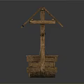 Decorative Garden Ornament Traditional Wooden Well with Rustic Roof and Bucket Frame
