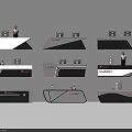 Modern HUAWEI Reception Desk Designs With Staff Figures And Various Stylish Shapes