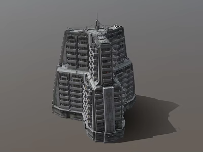 Futuristic Building Model With Complex Structure Multiple Floors And Modern Design 3d model