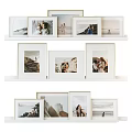 Minimalist Photo Frames With Scenery And People Photos On Shelf