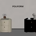POLIFORM Nightstands With Two Tone Design And Decorative Items On Top