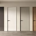 Modern Hinged Doors In Multiple Colors Displayed Side By Side With Sleek Design 3d model