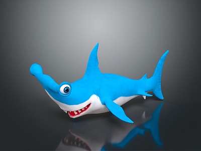 Modern shark great white shark whale shark hammerhead shark 3d model