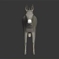Gray Donkey Full Body Standing on Dark Background with Reflection on Shiny Surface 3d model
