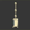 Elegant Fashion Necklace With Gold Beaded Chain And Green White Gemstone Pendant